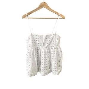 J. Crew NEW Eyelet Camisole Top White Medium